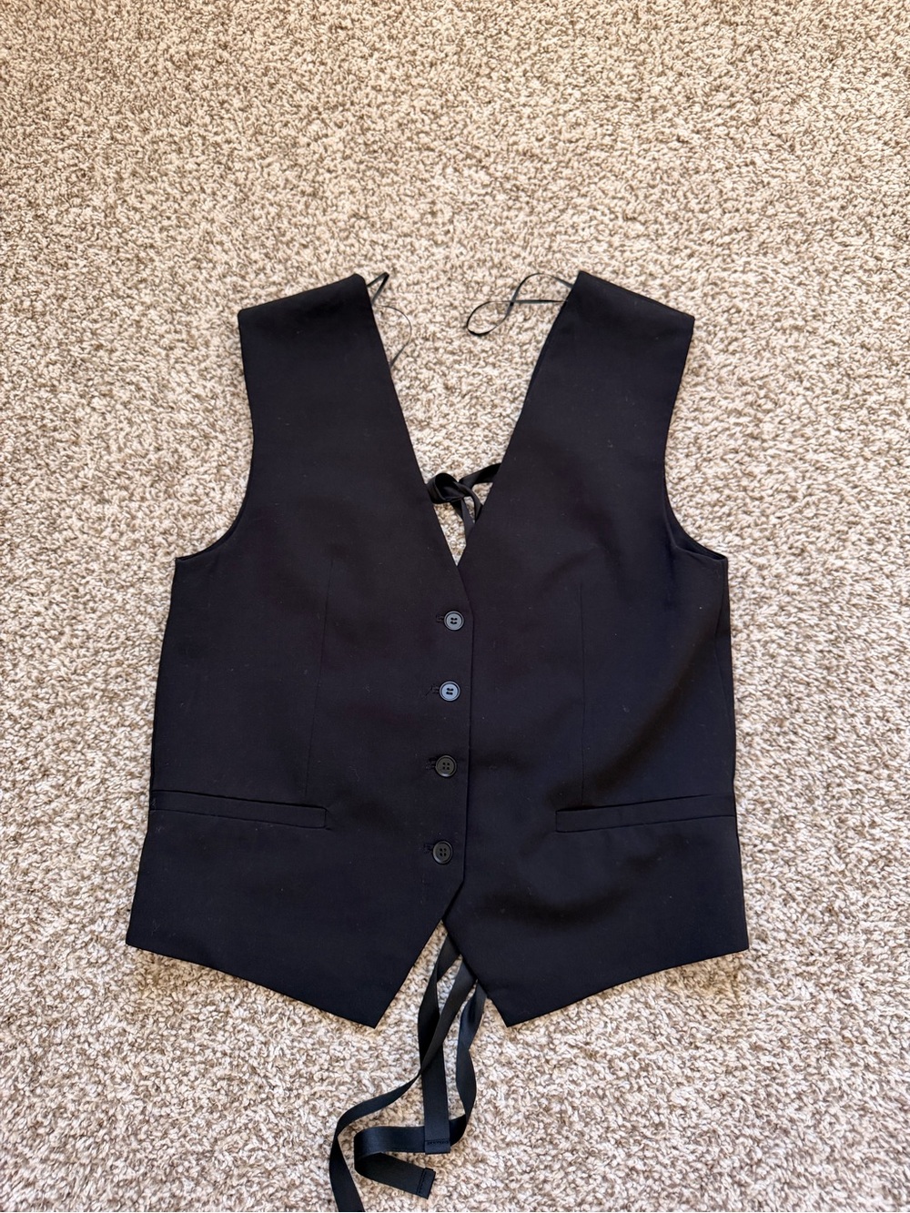 Zara Black V-Neck Button Front Bodysuit Vest